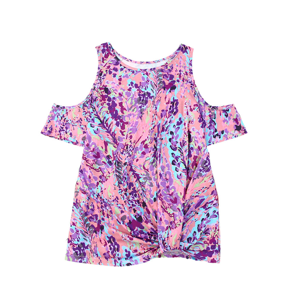 Twisted Printed Short Sleeve Summer Thin Personalized