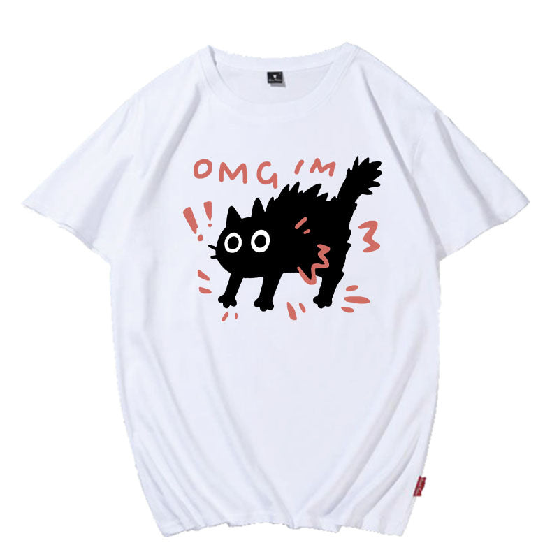 European And American Printed Short-sleeved Top