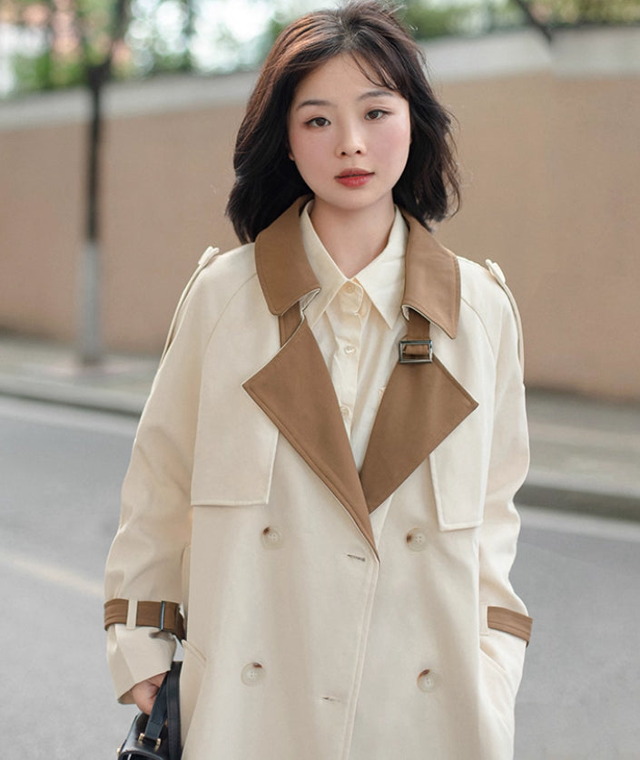 Retro Petite Below-the-knee British-style Drapey Midi Coat