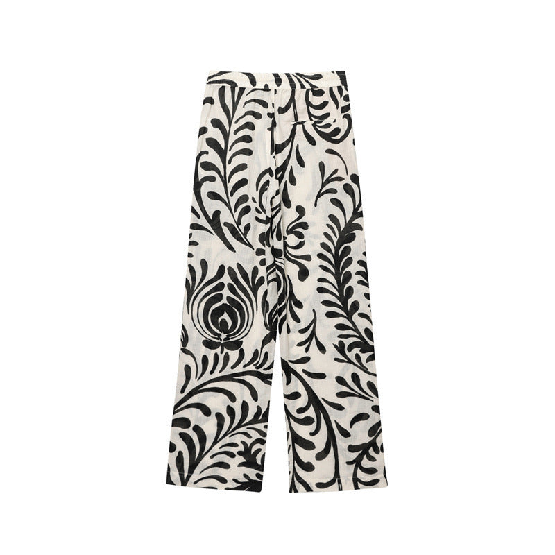 Women's Printed Kimono Coat Pants