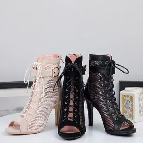 Cutout Lace-up Ankle Boots Dance Shoes Modern Style