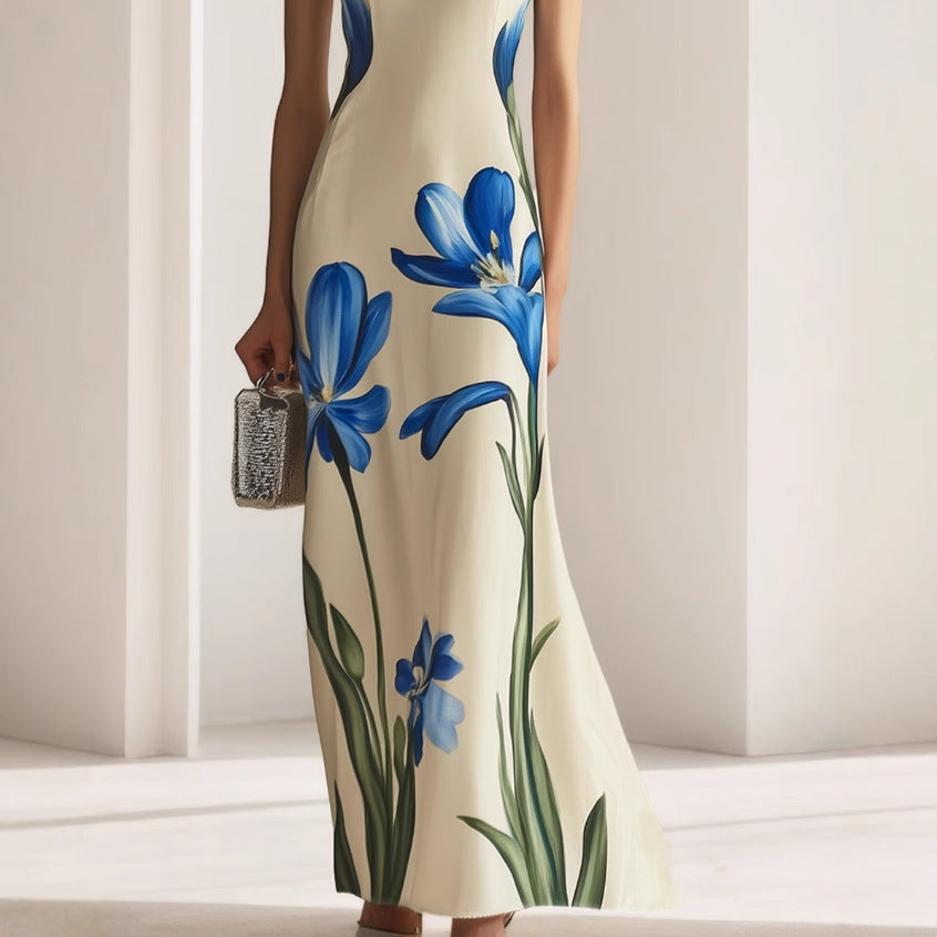 Women's Creative Slim-fit Printed Catwalk Tight Dress