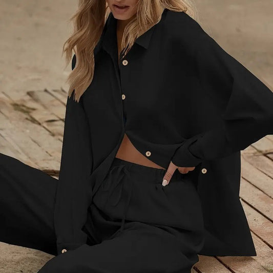 Women's Loose Shirt And Pants Set