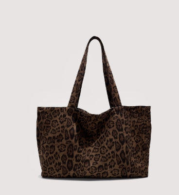 Versatile Leopard-Print Tote Bag That Can Be Worn As A Shoulder Or Hand Bag