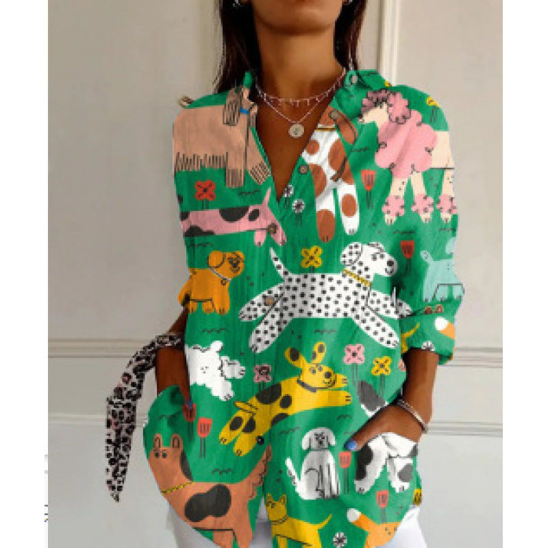 New Women's Long Sleeved Shirt For Summer Fashion, 3D Printed Shirt With Floral Pattern