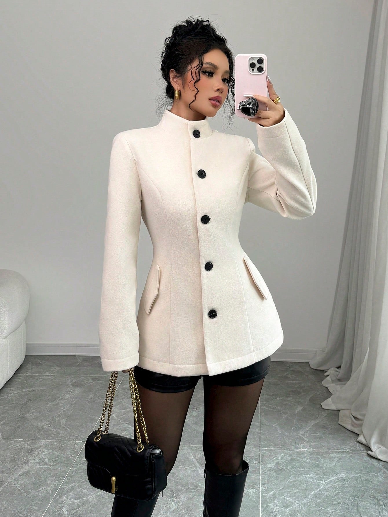 Tailored Wool Coat With Buttons