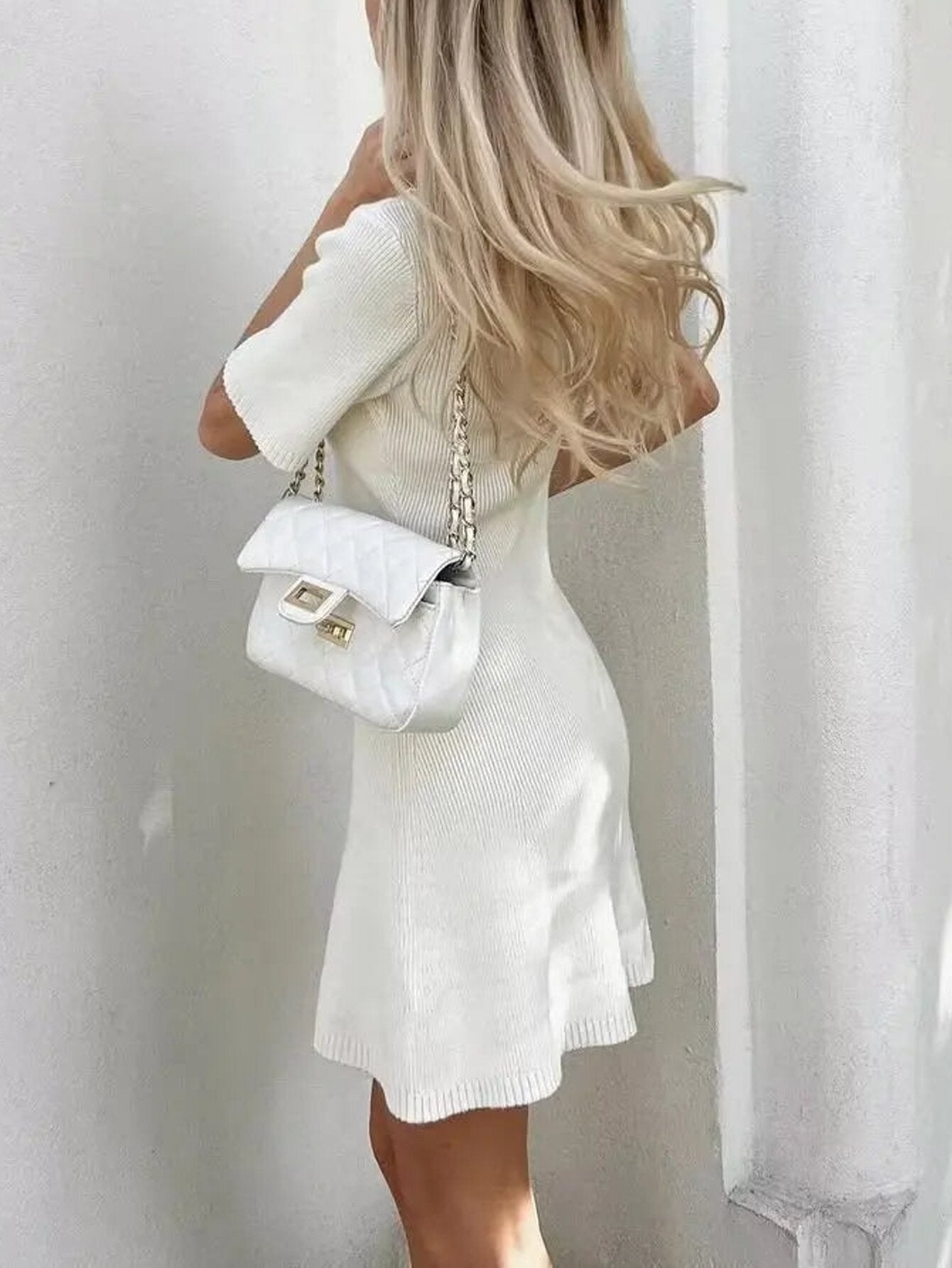 Fashion Round Neck Slim Fit Slimming Dress