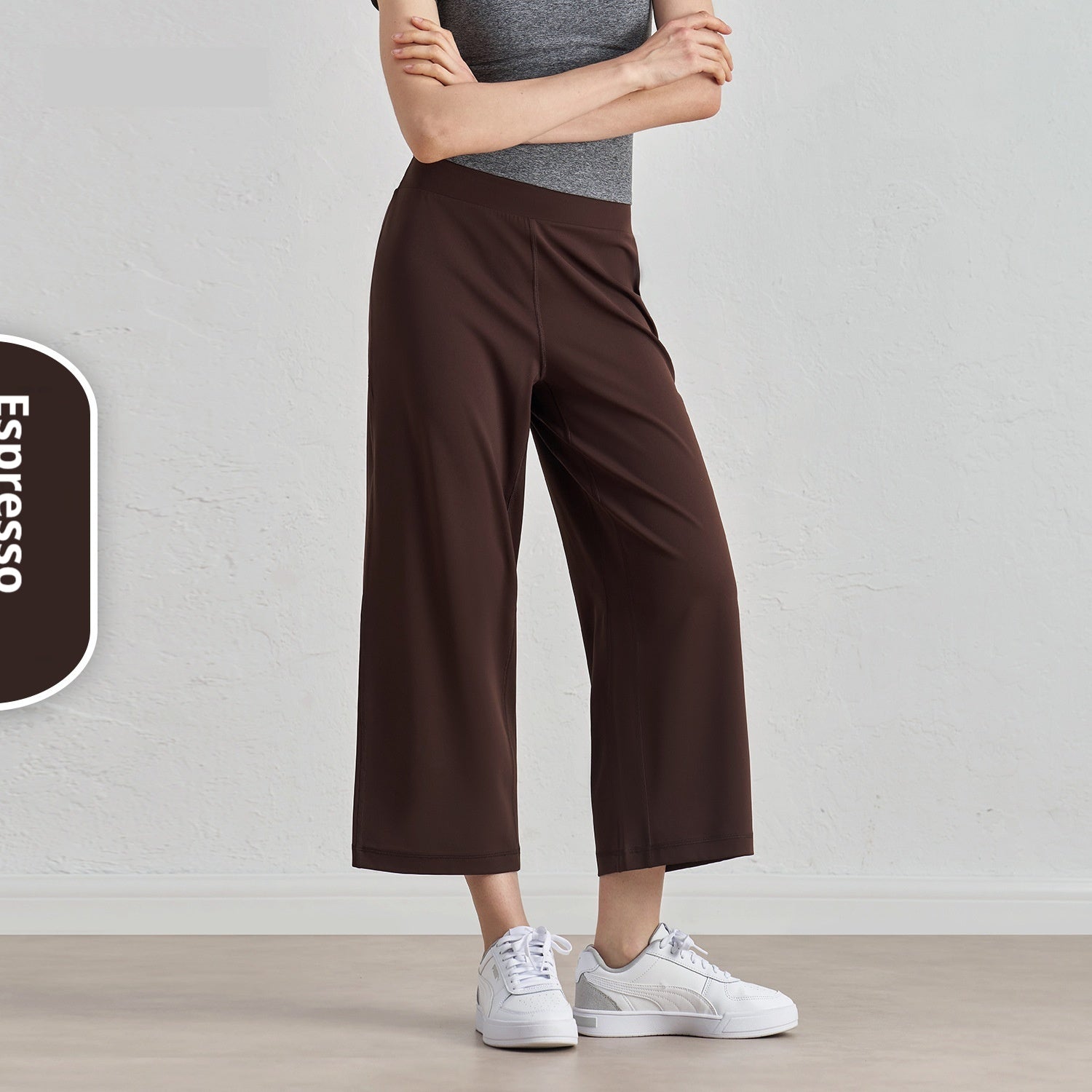 Nude Feel High Waist Wide Leg Mid-length Yoga Pants New Loose Slimming Draping Effect