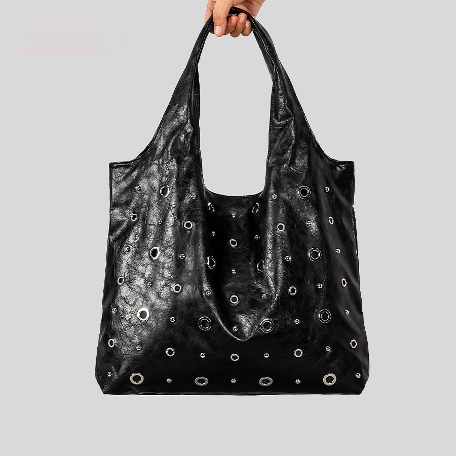 Niche-design High-capacity Tote Bag With Studs