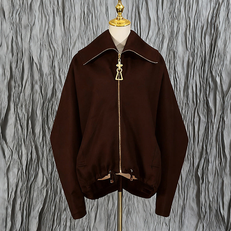 Heavy Embroidery Patchwork Loose Drawstring Silhouette Jacket