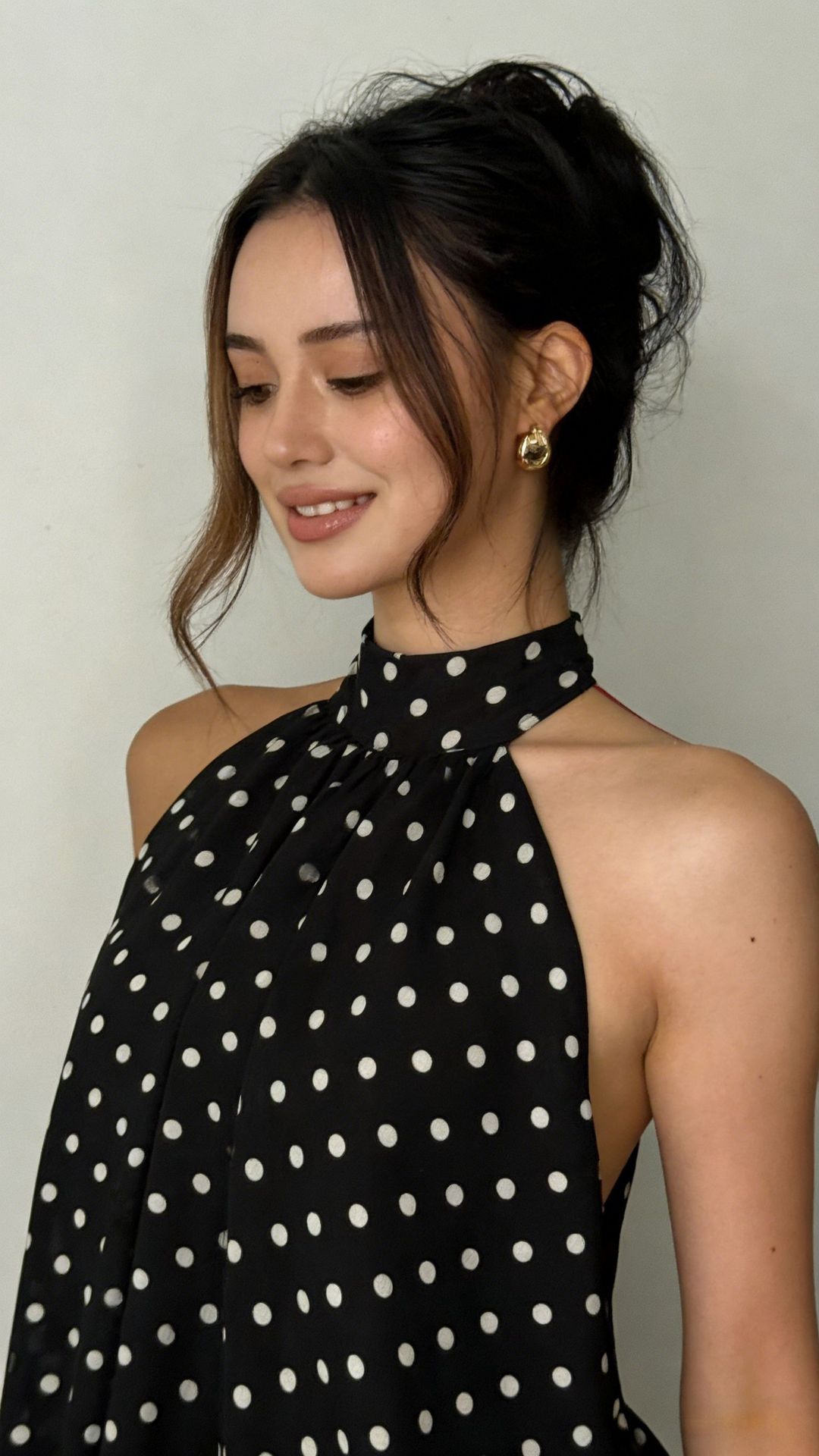 Chiffon Halter Tea Length Dress Sassy Skirt