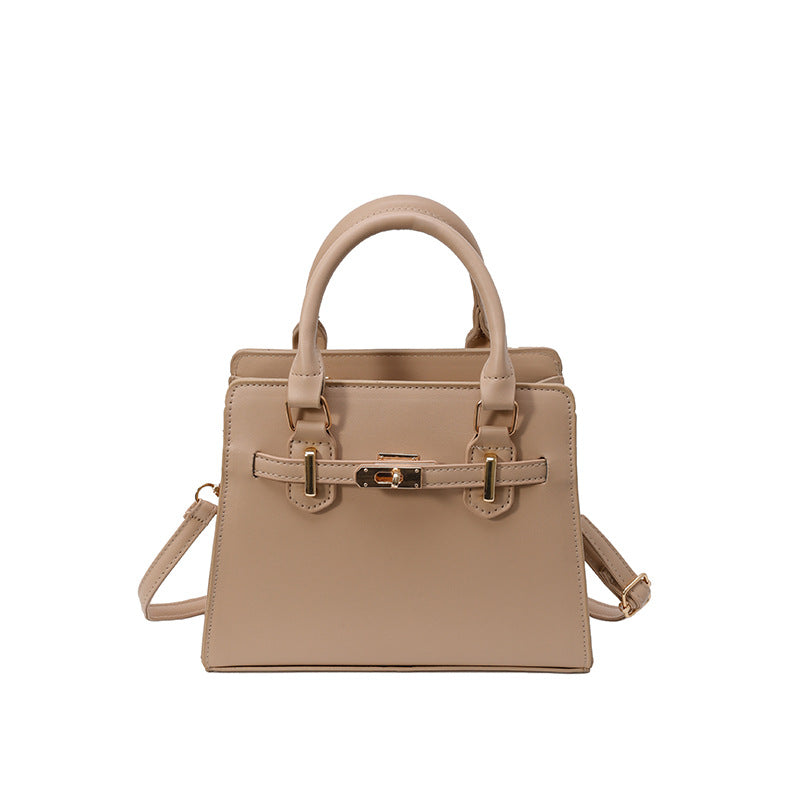 Minimalist Leather-buckle Crossbody Bag With A Soft Exterior And Large Capacity
