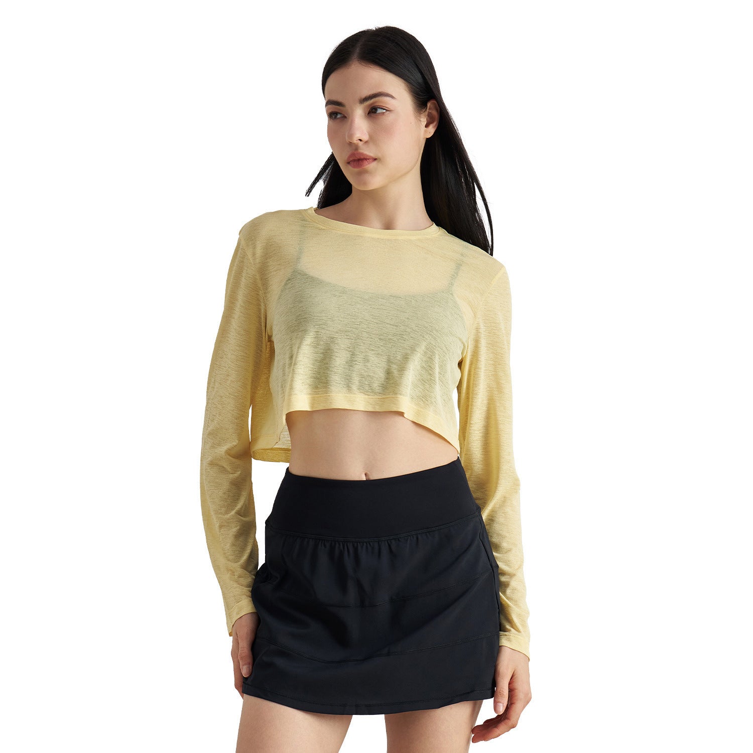 Bunchy Yarn Spring And Summer Loose Midriff Outfit Sports Long Sleeves Outerwear