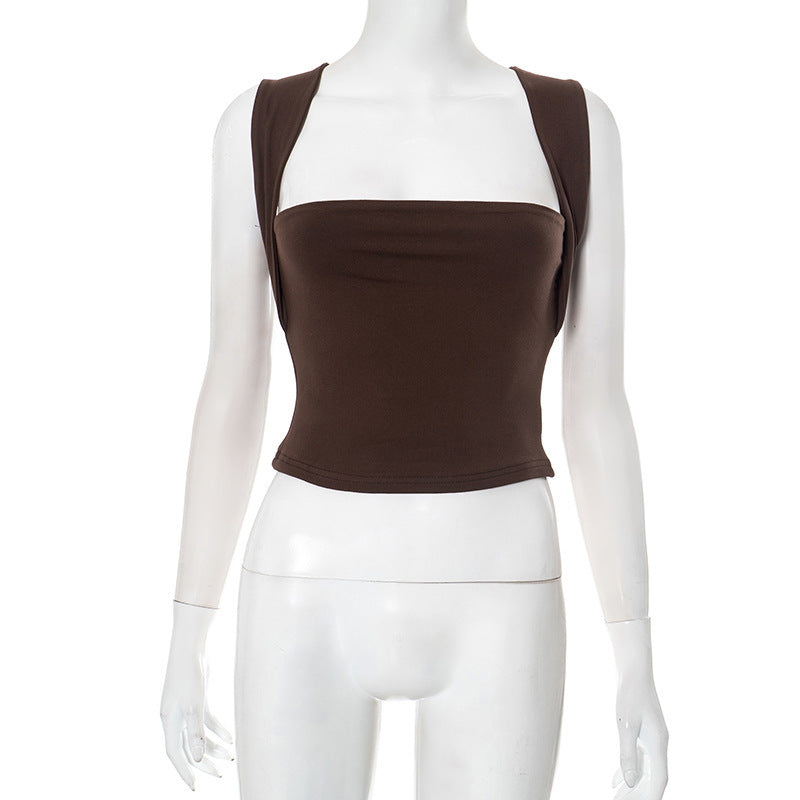Women's Square Collar Reverse Vest Top