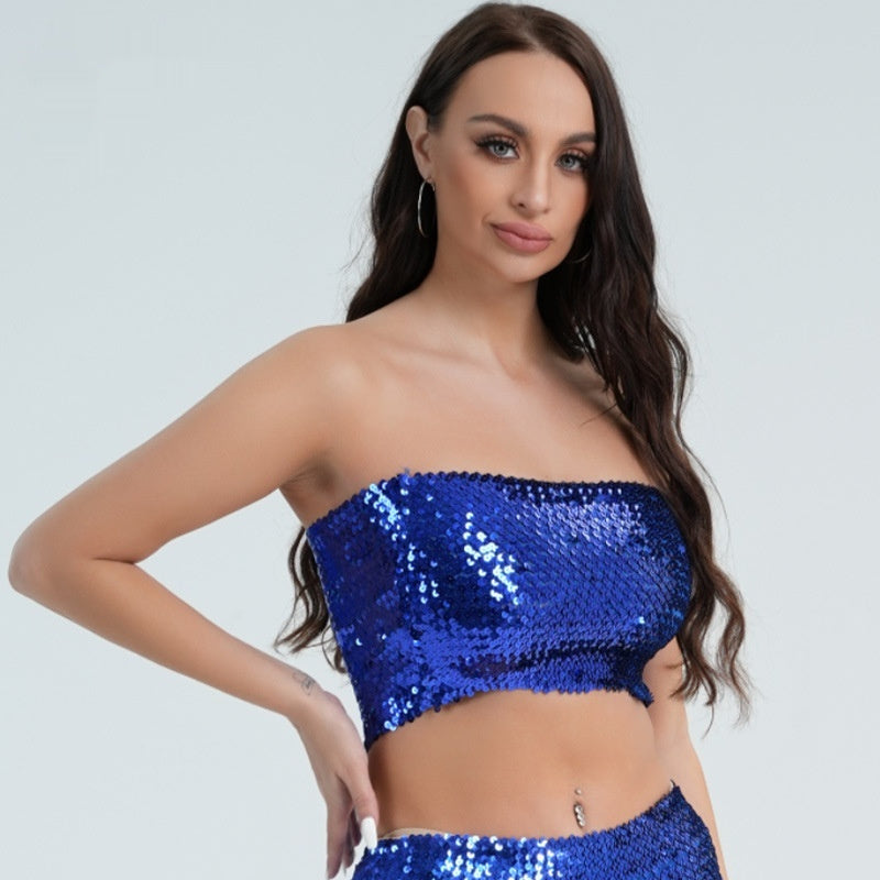 Fashion New Sequined Tube Top For Women