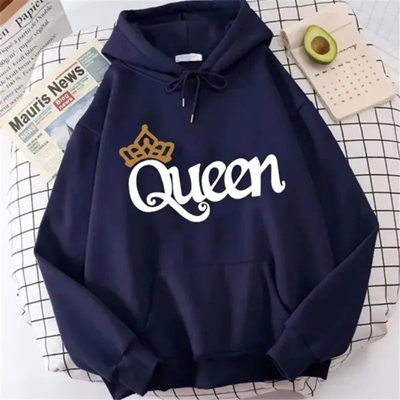 QUEEN Print Hoodies Fleece Hooded Sweatshirt