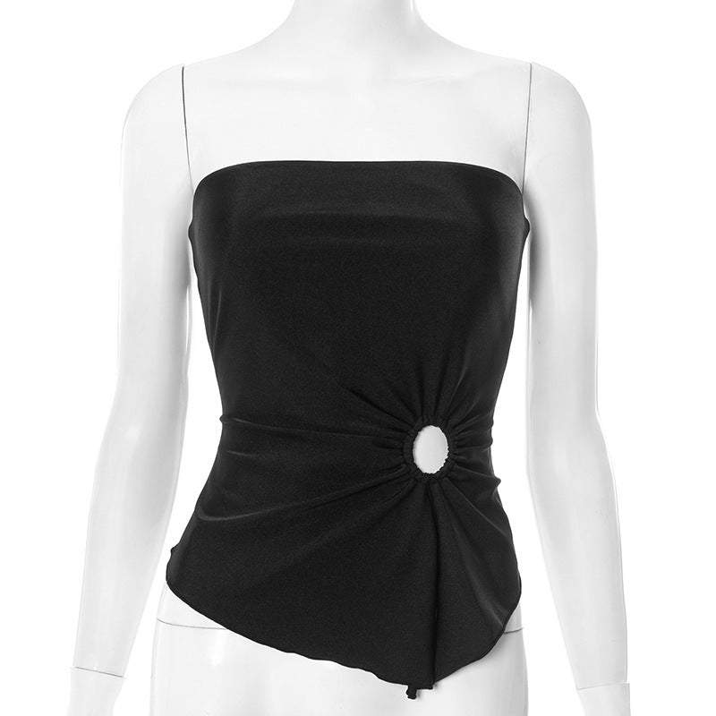 Women's Strapless Buckle Beveled Tight Top