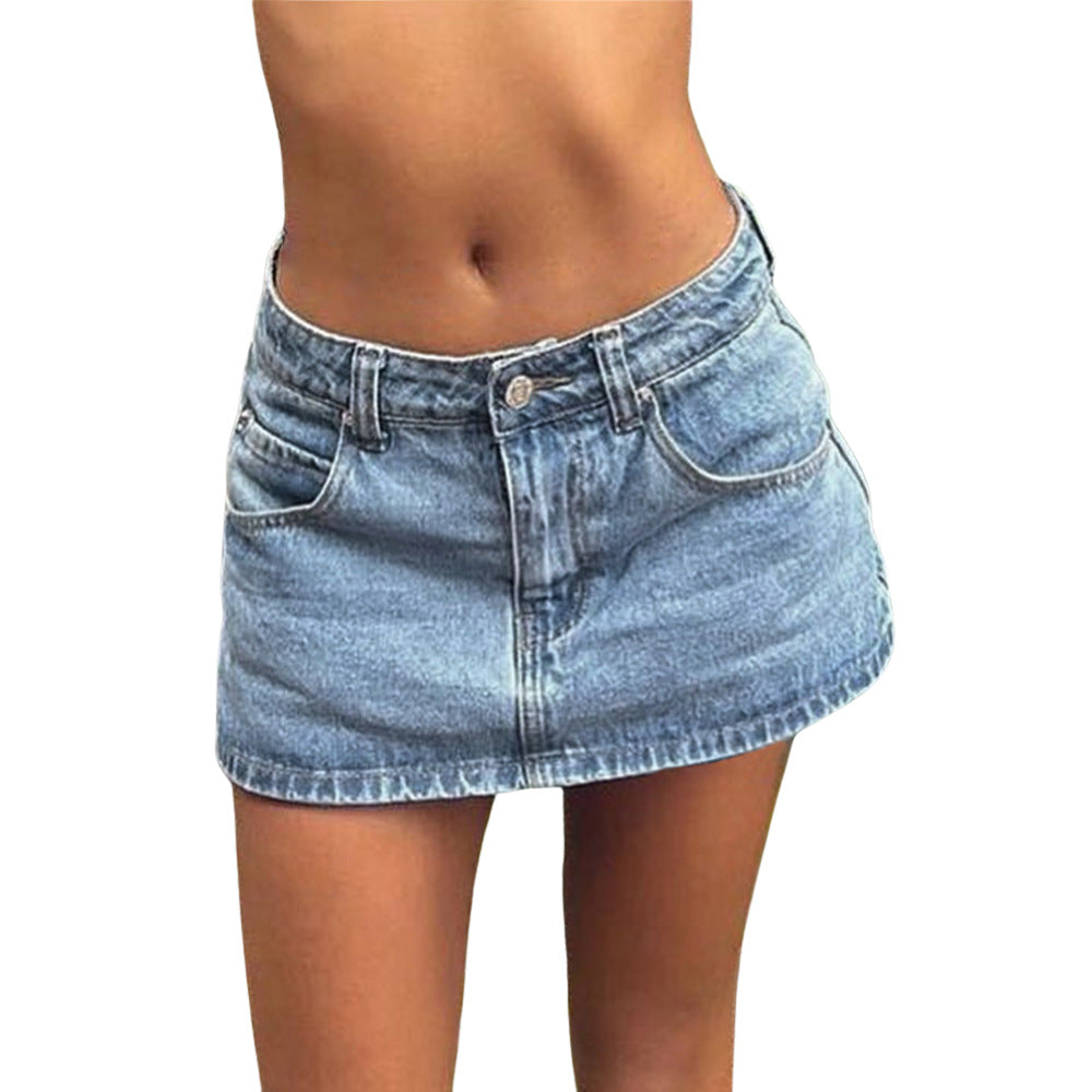 Womens Summer Skirt Slim-Fit In Denim Color