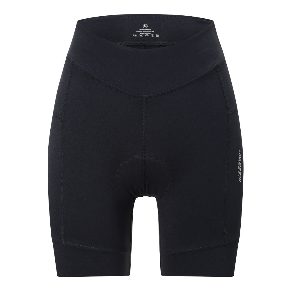 Cycling Pants Silica Gel Pad Shock Absorption High Elastic 5 Points Cycling Shorts