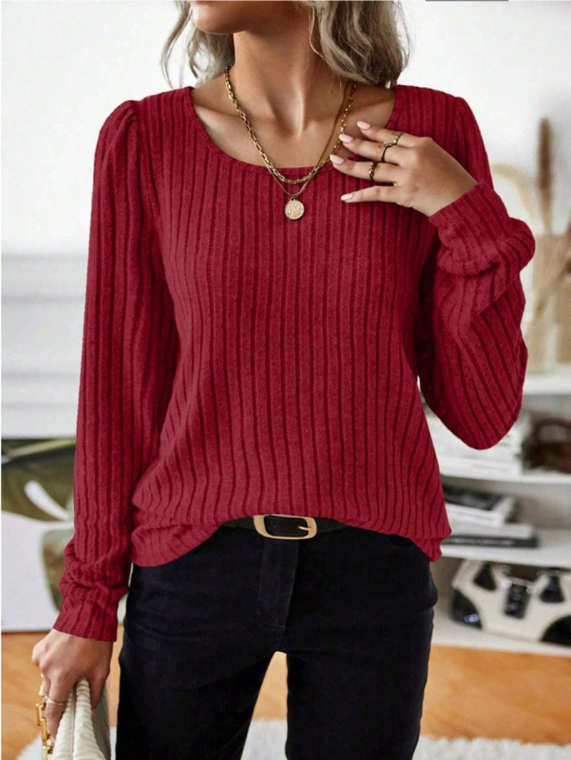 Casua Relaxed-fit Solid-color V-neck Sweater
