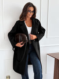 Autumn And Winter Fashion Simple Solid Color Long Sleeve Single-breasted Wool Coat