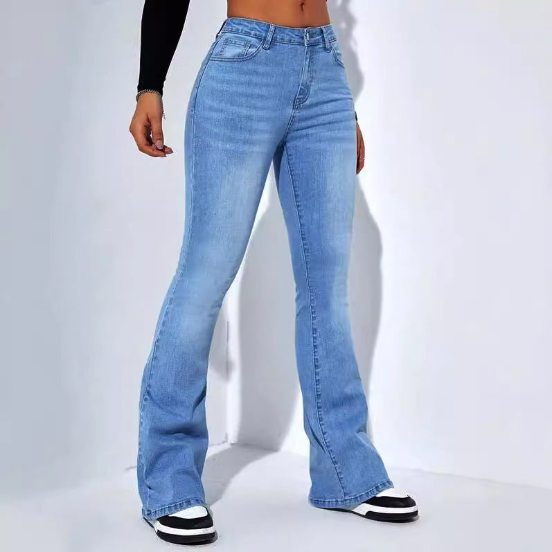 High-waisted Straight-leg Jeans