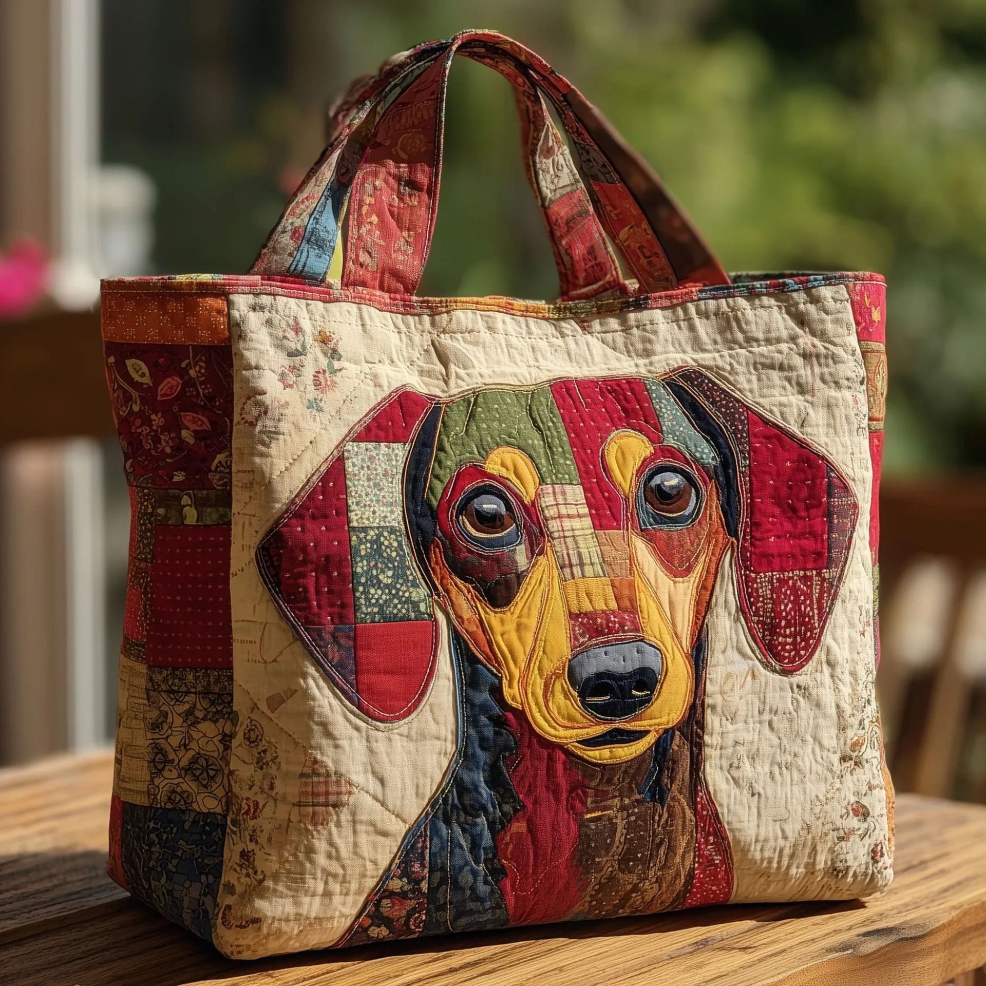 300g Canvas Dog-Printed Tote And Shoulder Bag