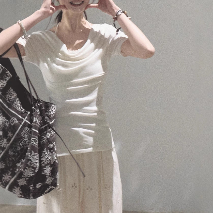 Fashion Women's Skin-friendly Off-shoulder Top T-shirt