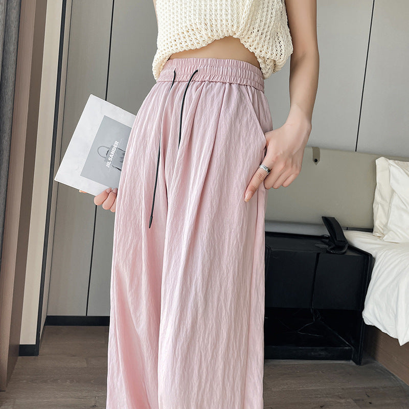 Thin Draping Lazy High Waist Wide Leg Pants