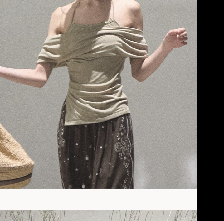 Fashion Women's Skin-friendly Off-shoulder Top T-shirt