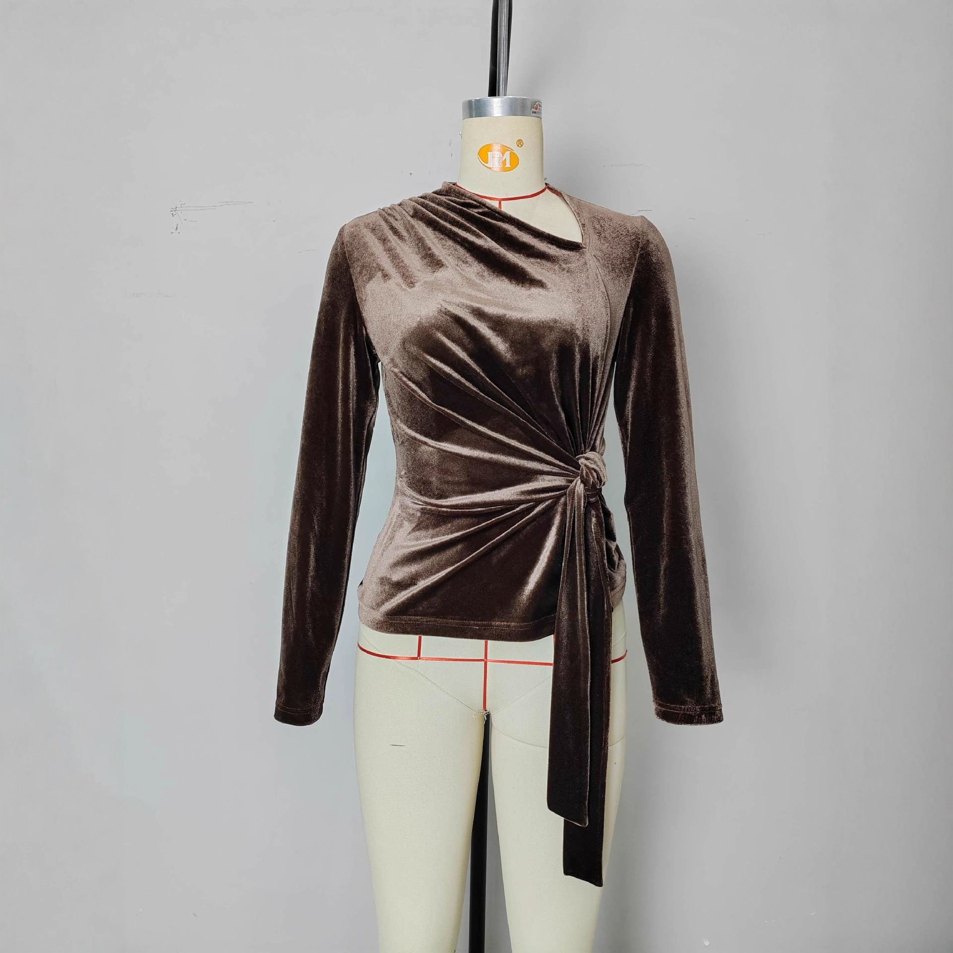 Half-open-collar Long-sleeve Base Shirt A Slim