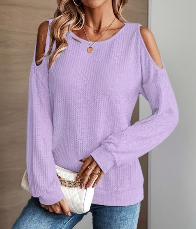 Autumn And Winter New Off-shoulder Casual Long-sleeve T-shirt Women's Casual Wear