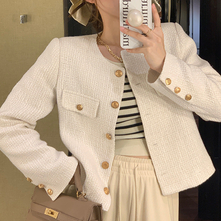 High-end French Street-style Versatile Button-up Top