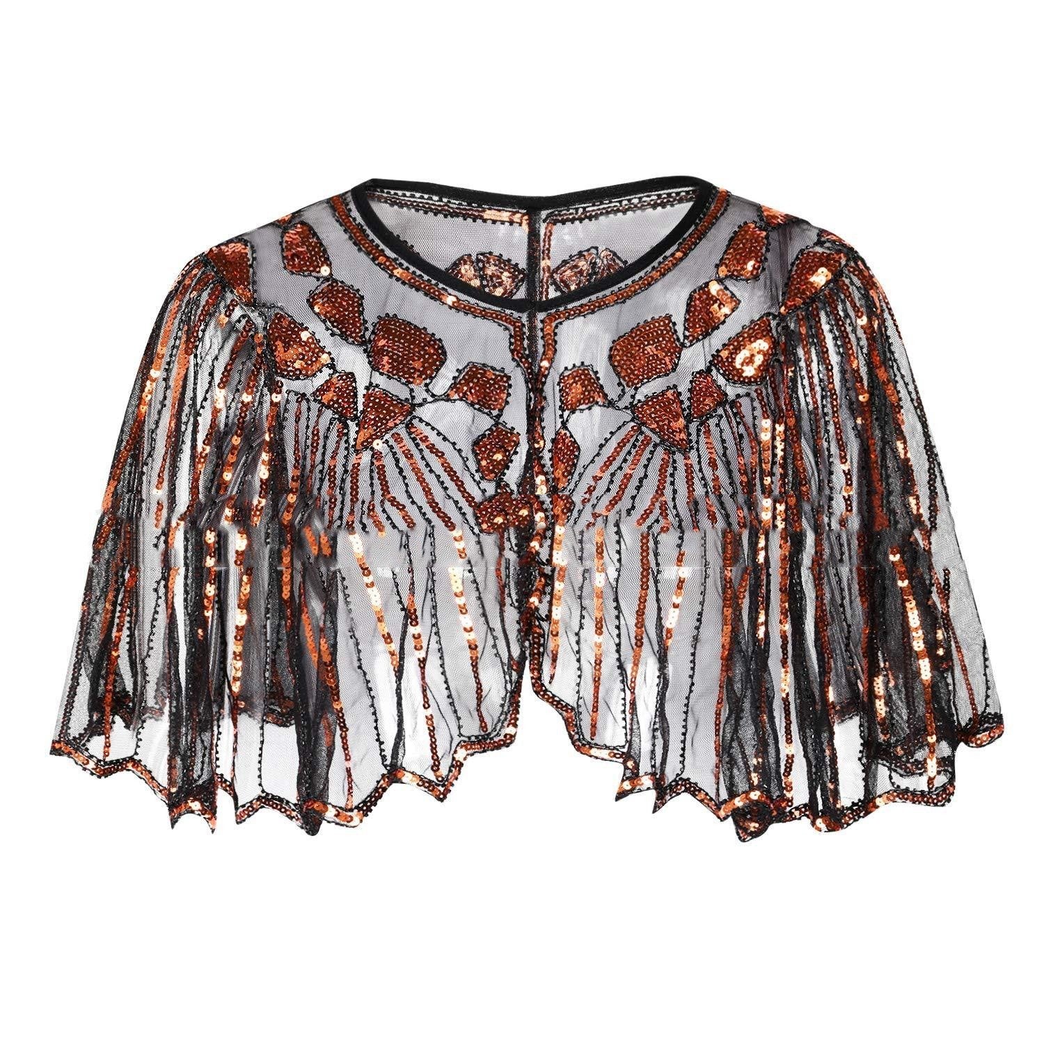 Mesh With Sequins Short Cape Evening Dress Party Dinner Cheongsam Outerwear Cross-border