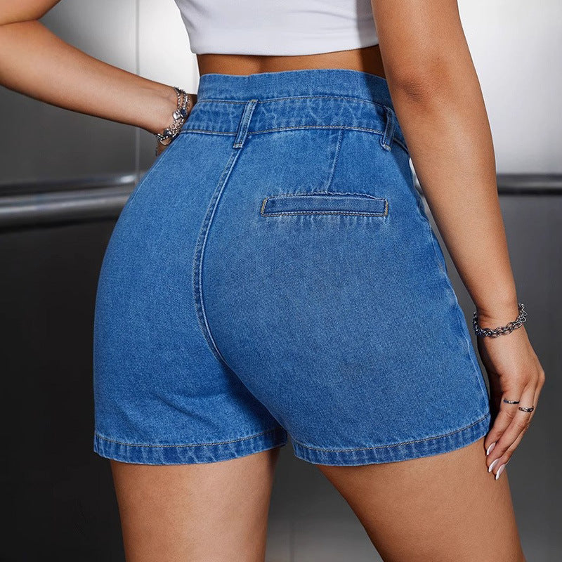 Retro Versatile Denim Shorts In European And American Style