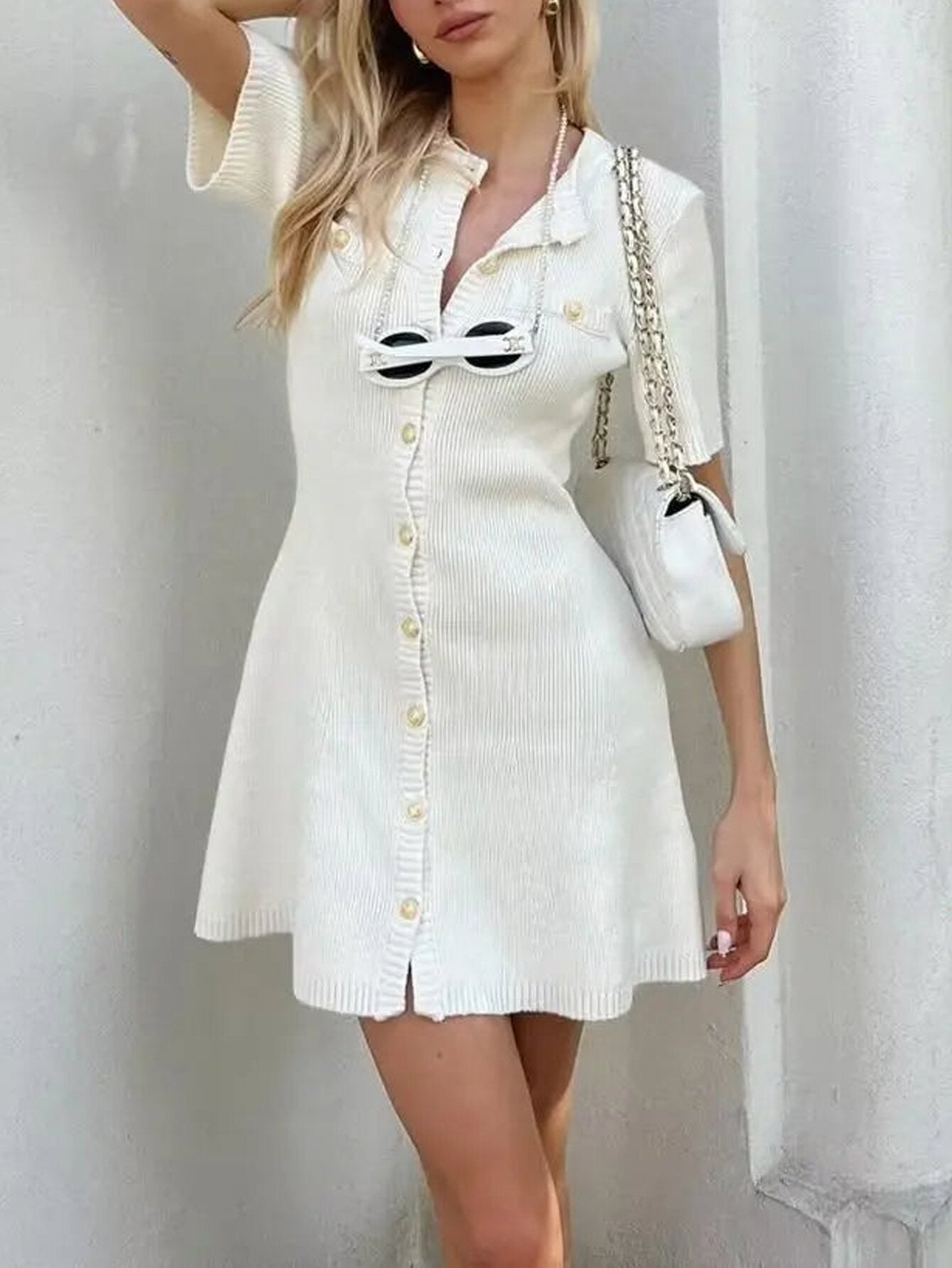 Fashion Round Neck Slim Fit Slimming Dress