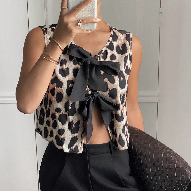 Leopard Print Vest European And American Sexy Hot Girl Jacket