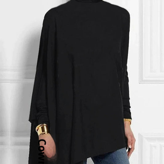 Women's Long Sleeve Turtleneck Irregular T-shirt 3d Printing
