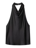 Silk Satin Elegant Halterneck Tank Top