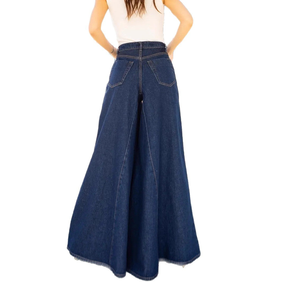 Elegant And Minimalist Wide-leg Jeans Stretch Denim Jeans