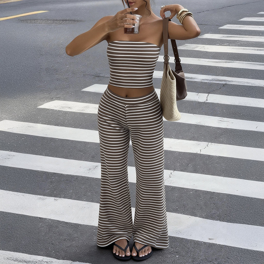 Versatile Tube-top Vest And Long Pants Set