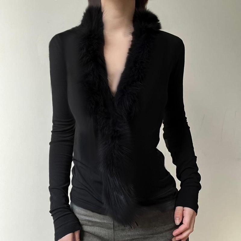 Slimming Long Sleeve Bottoming Sweater Black