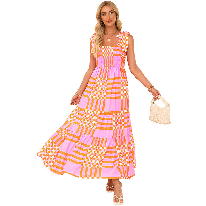 Fashionable All-match Lace-up Sleeveless Dress Women