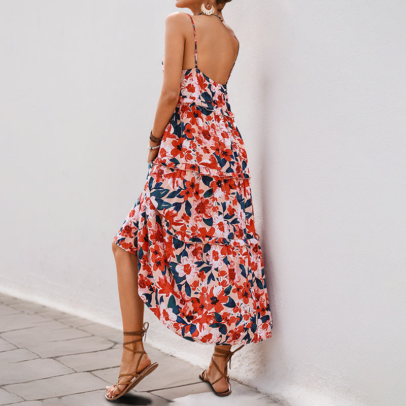 Holiday A Swing Spaghetti-strap Floral Print Dress