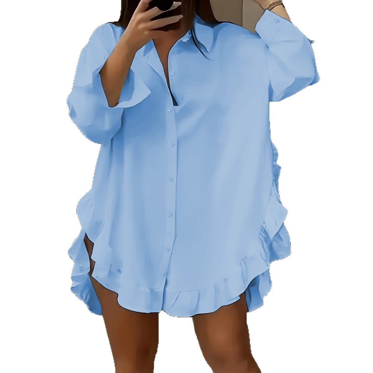 Spring And Summer Shirt Loose Solid Color Women's Clothing