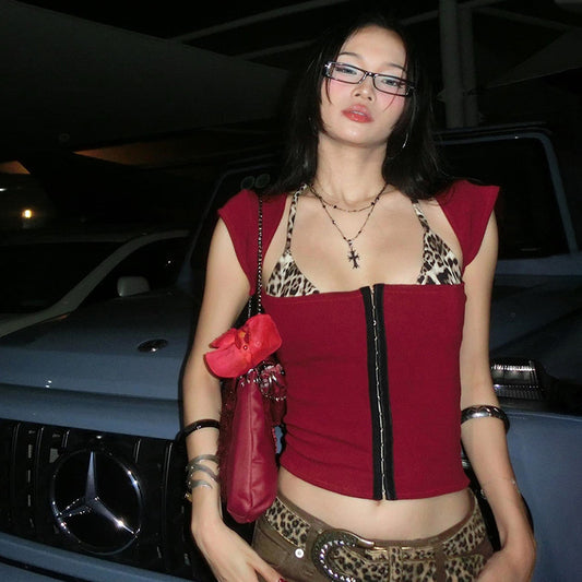 Women's Clothing Personality All-match Leopard Print Top