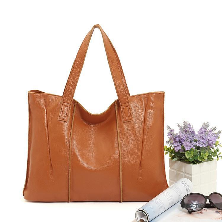 Top Grain Leather Single Shoulder Tote Bag