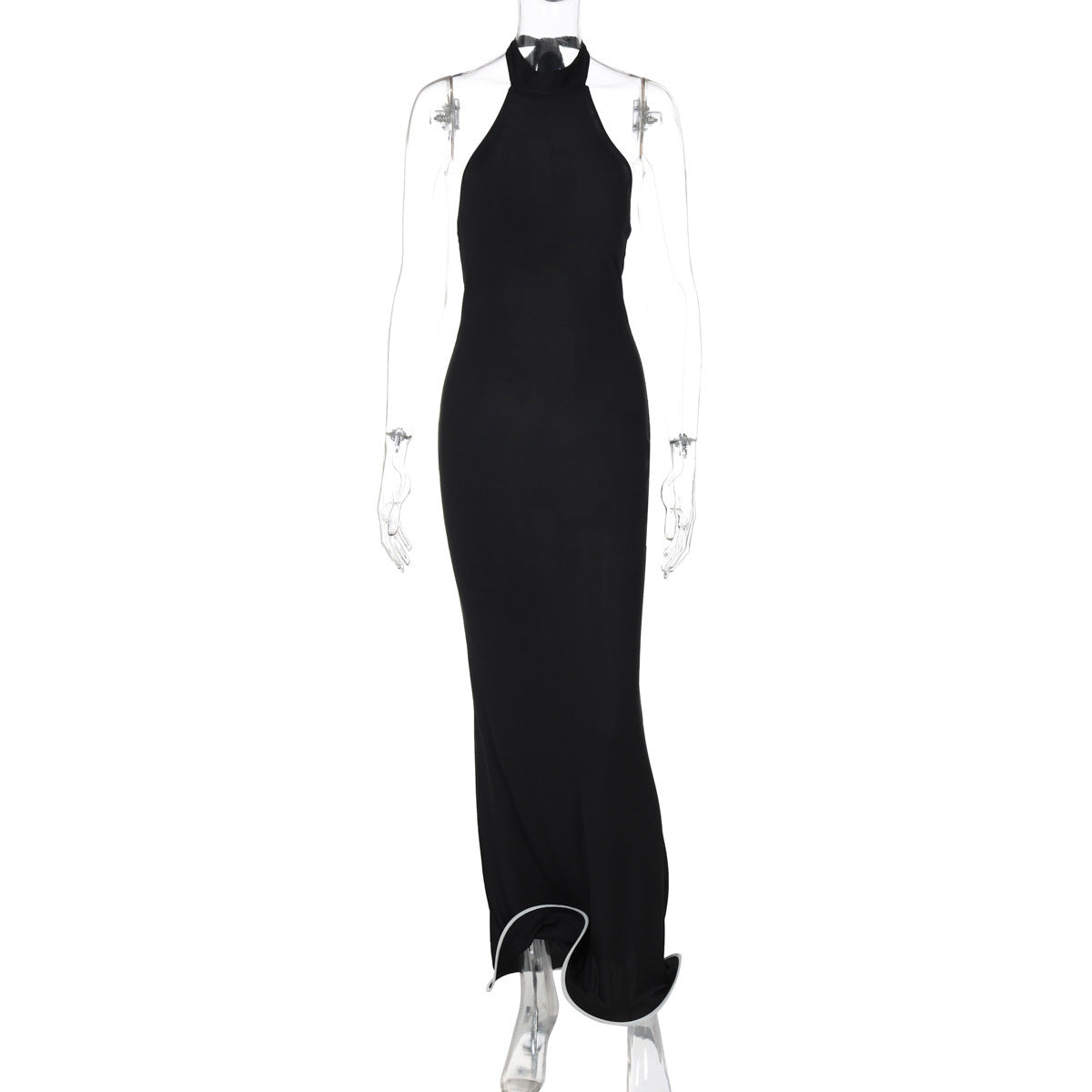 European And American Sexy Backless Elegance Sleeveless Halter Stringy Selvedge Dress