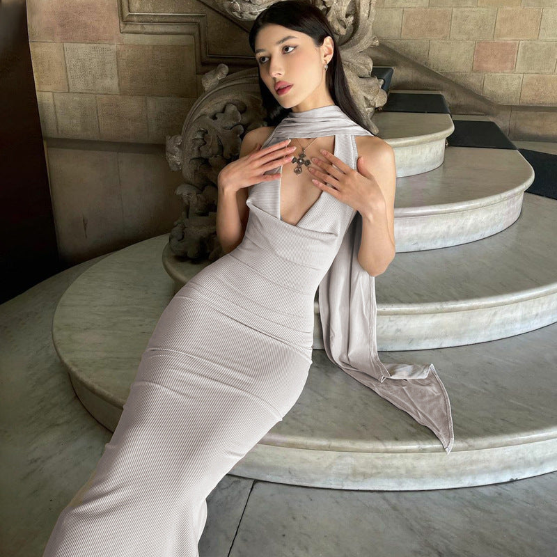 Pure Desire Long Dress With Ribbons For Women