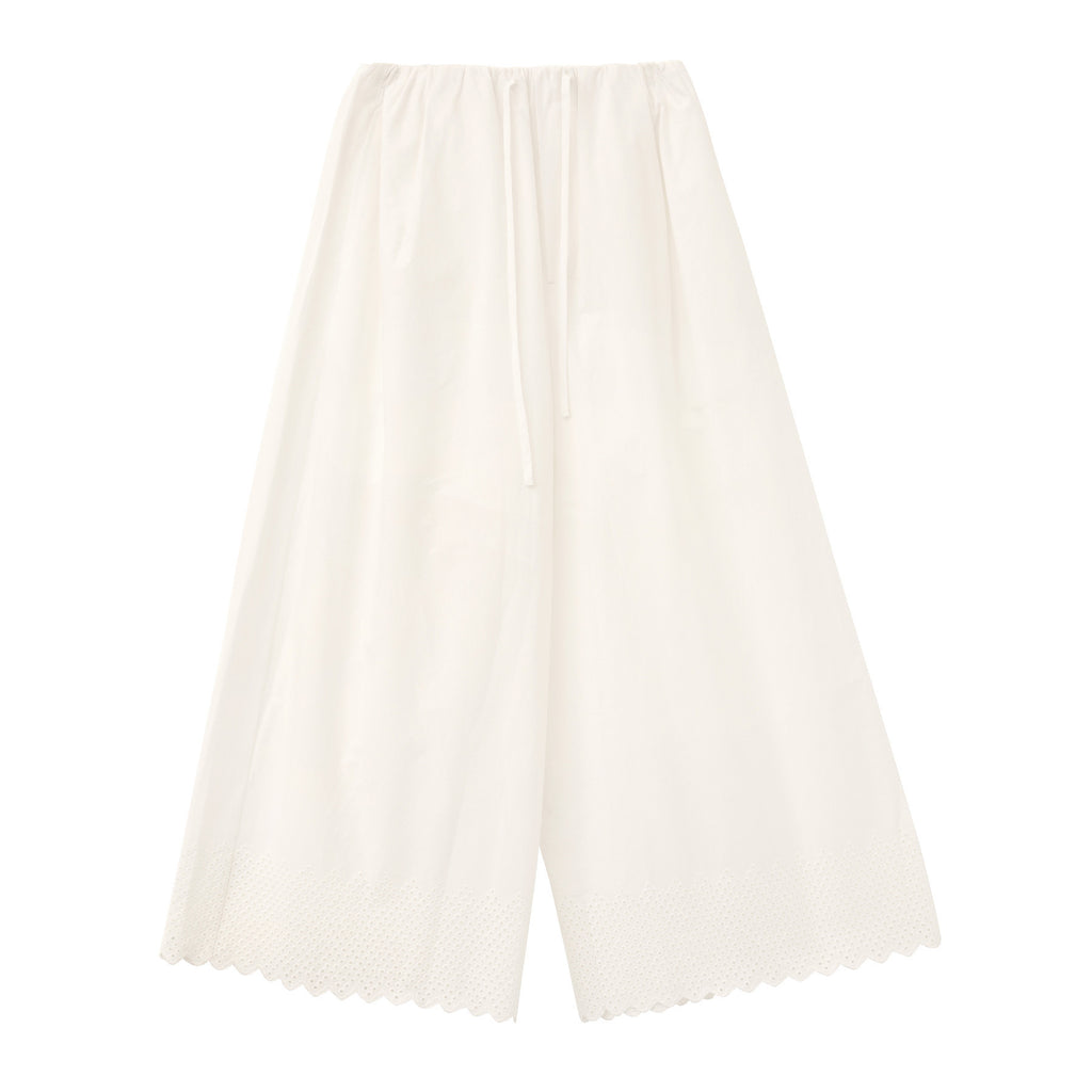 Summer Thin Women's Embroidered Cropped Casual Wide-leg Pants